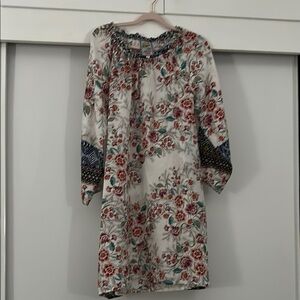 Johnny Was Aztec Myriah 100% Silk Mini Dress Women's Sz S